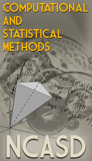 Stylized visual depicting the NCASD research focus "Computational and Statistical Methods".
